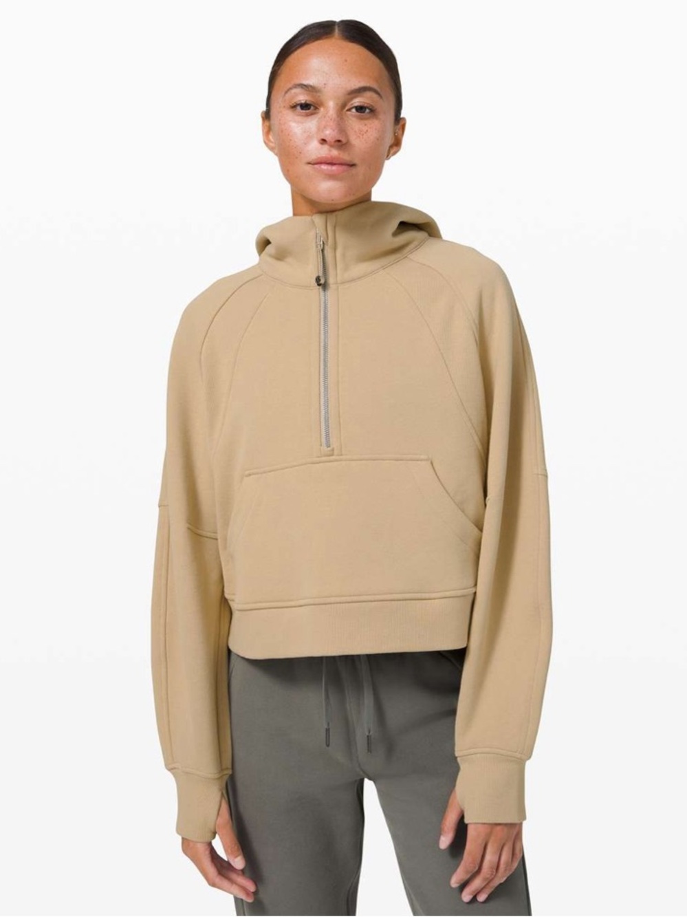 Lululemon Scuba Oversized 1/2 Zip Hoodie in Trench Size XL/XXL Fleece Pullover